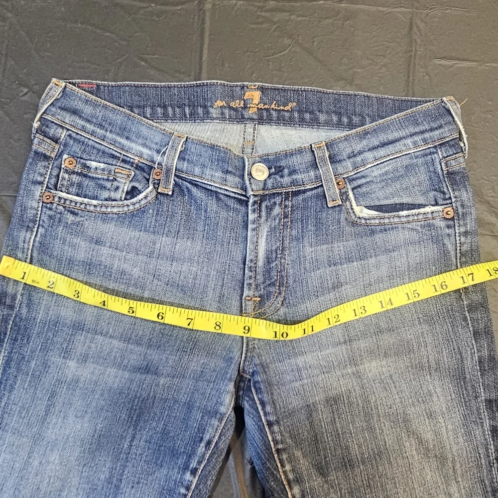 7 For All Mankind Dark Blue Boot Cut Jeans - Picture 7 of 14